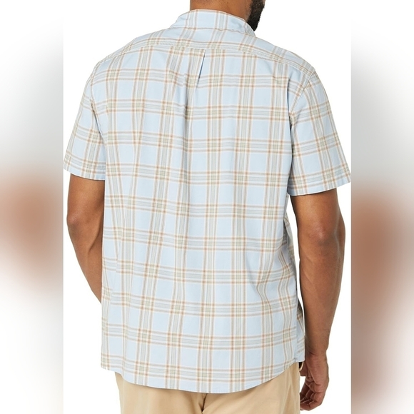 Goodthreads Light Blue Checked Short Sleeved Poplin Shirt Size XL Tall - Picture 2 of 7